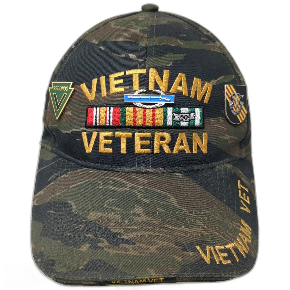 Rothco Vietnam Veteran Baseball Cap Green One Size Tigerstripe Camo Pins Hat